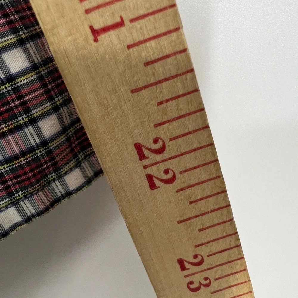 Ralph Lauren Yarmouth Mens 15.5 32/33 Tartan Plaid Button‎ Down Shirt Red Cotton